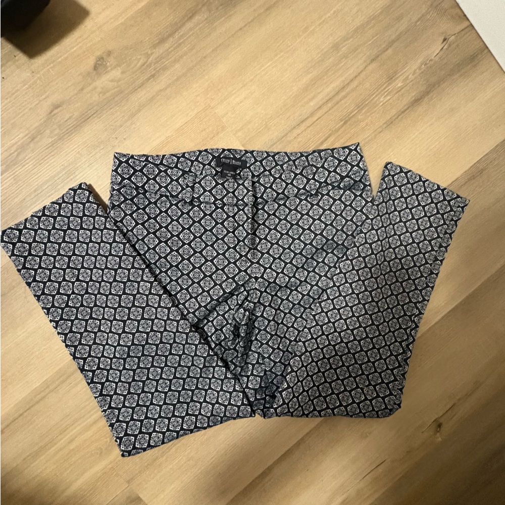 White House Black Market Geometric Black and White Pants